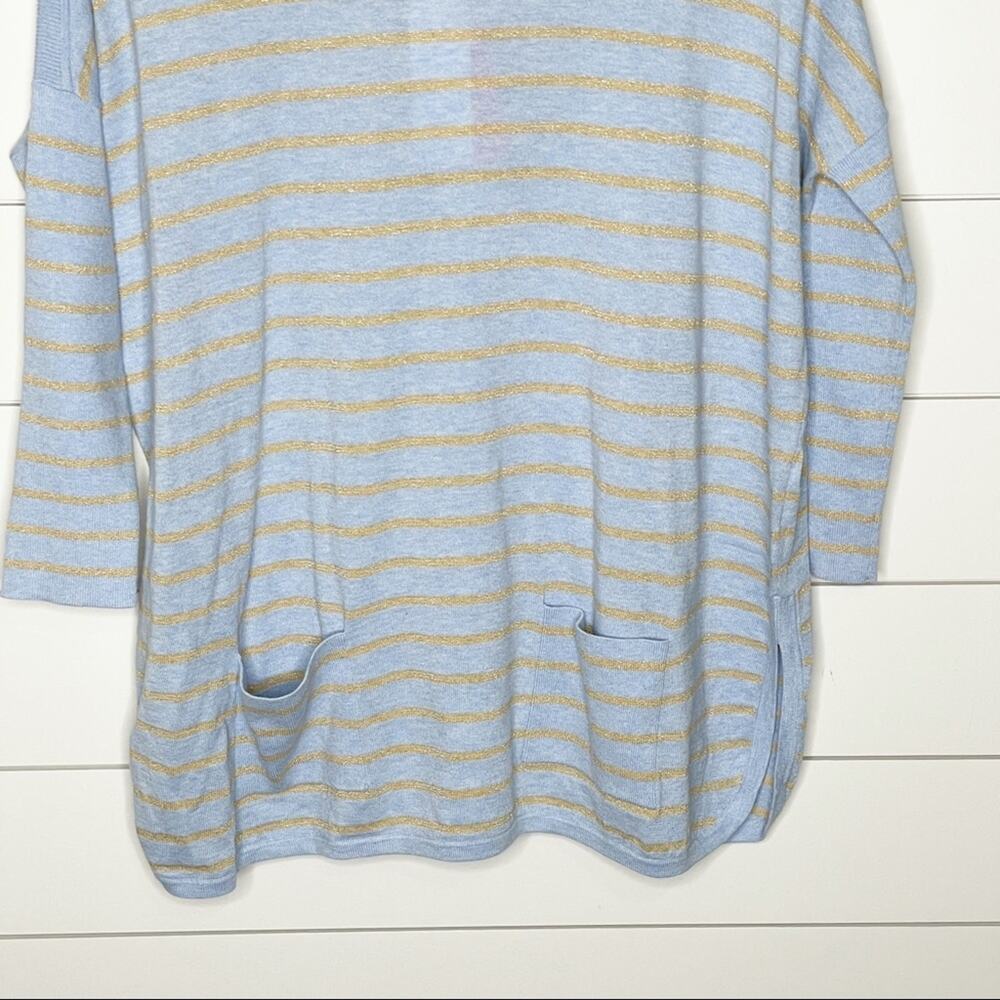 Lilly Pulitzer Coastal Shell Stripe Cabo Knit Sweater Heathered Crew Blue XXS - Picture 4 of 9